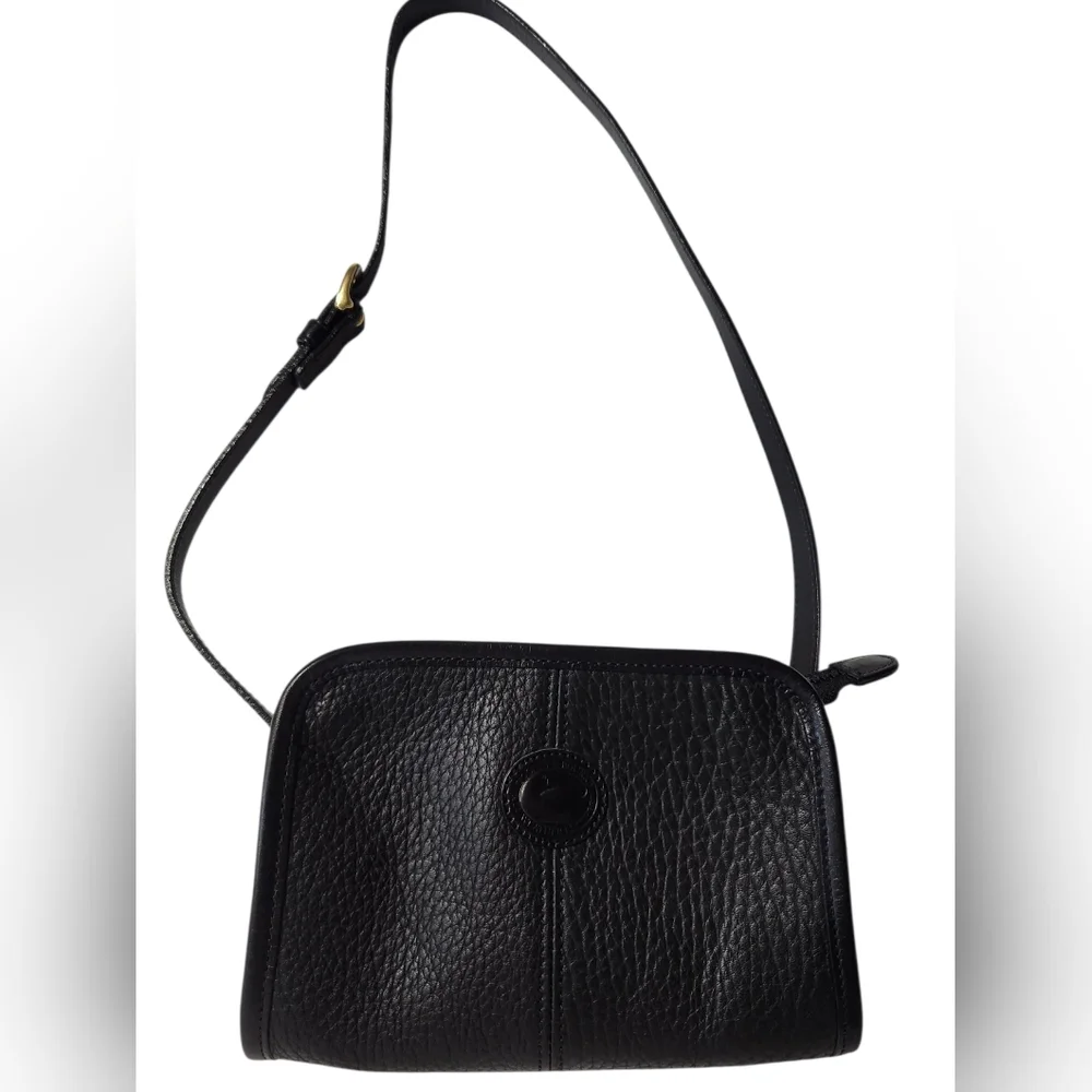 Dooney & Bourke Vintage Black All Weather Leather Mini Crossbody Bag EUC